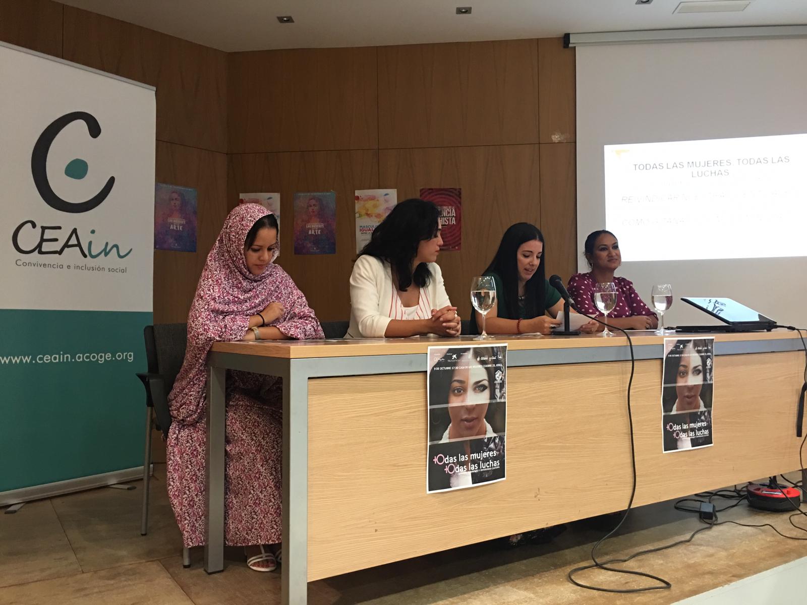 Habiba Salama, Siham Zebda, Yolanda Rosado y Felipa Medrano - I Jornada Feminismo y Diversidad de CEAin.