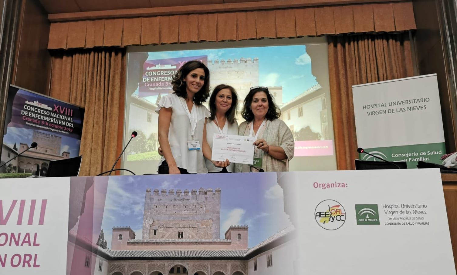 Ana Isabel Asencio Fernández, Sofía Lozano Gil y María Isabel Pertíñez Díaz, las enfermeras premiadas.