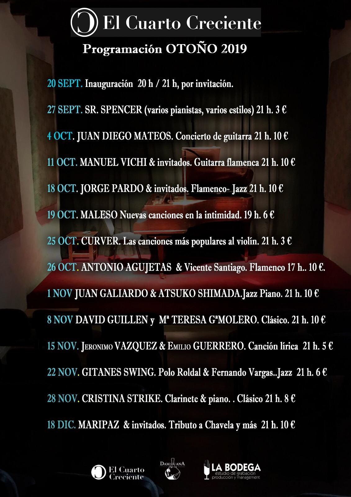 La programación de 'El Cuarto Creciente'. 