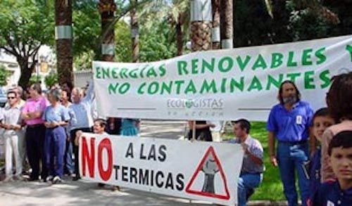 Una de las manifestaciones celebradas contra la construcción de la central térmica de Arcos.