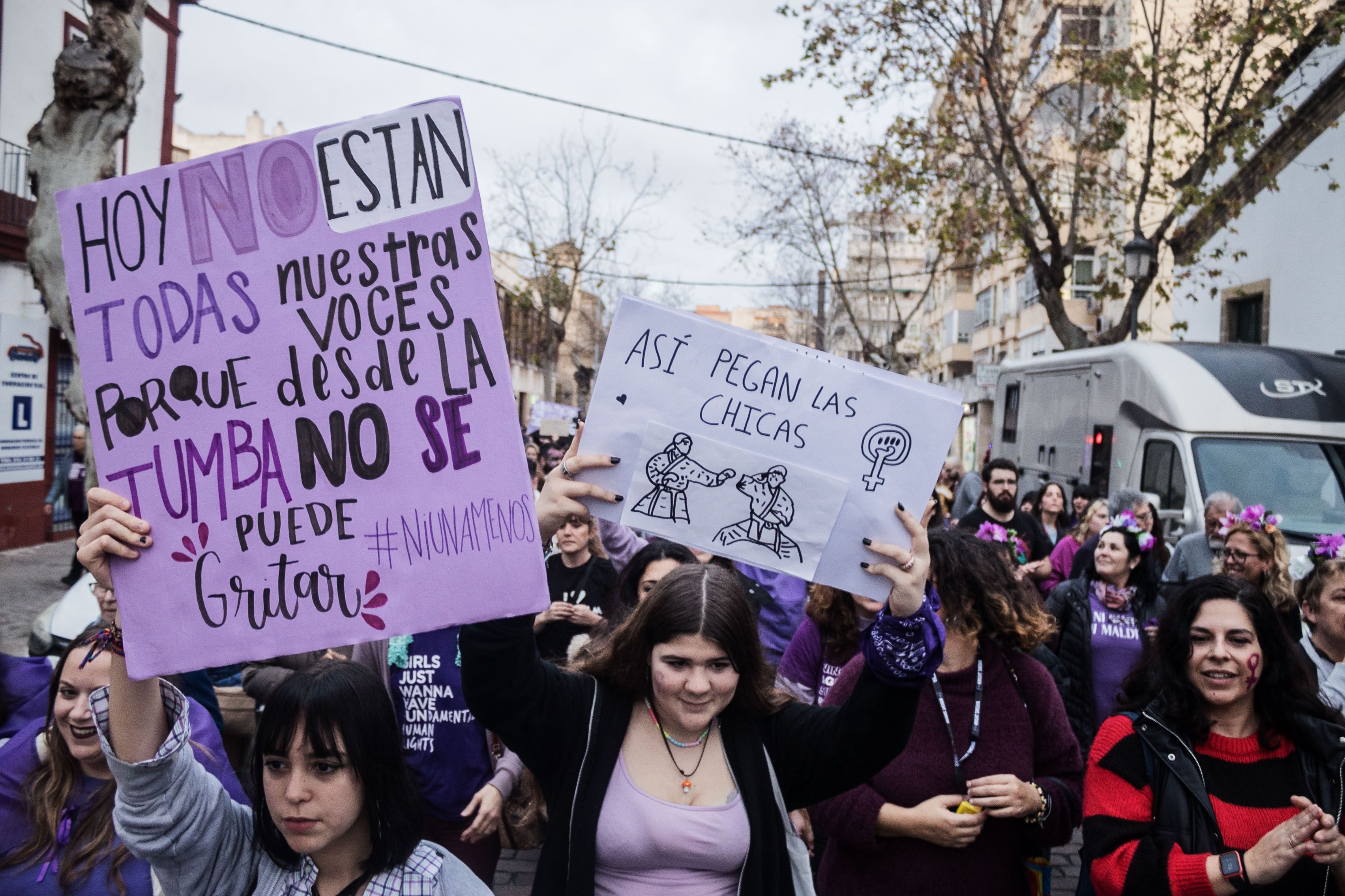 Manifestación por el 8M de Jerez. Los delitos contra la libertad sexual aumentan en la provincia.