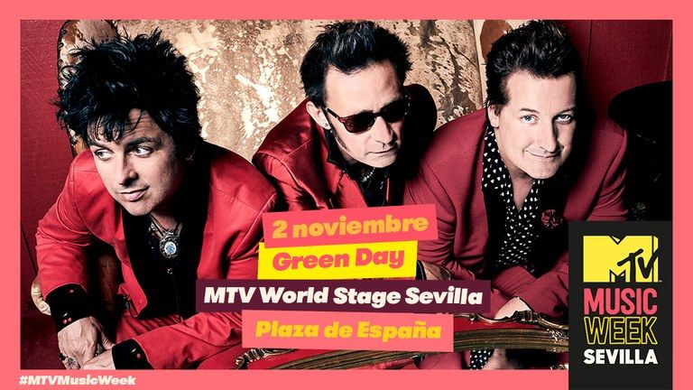 Cartel del concierto de Green Day en Sevilla.