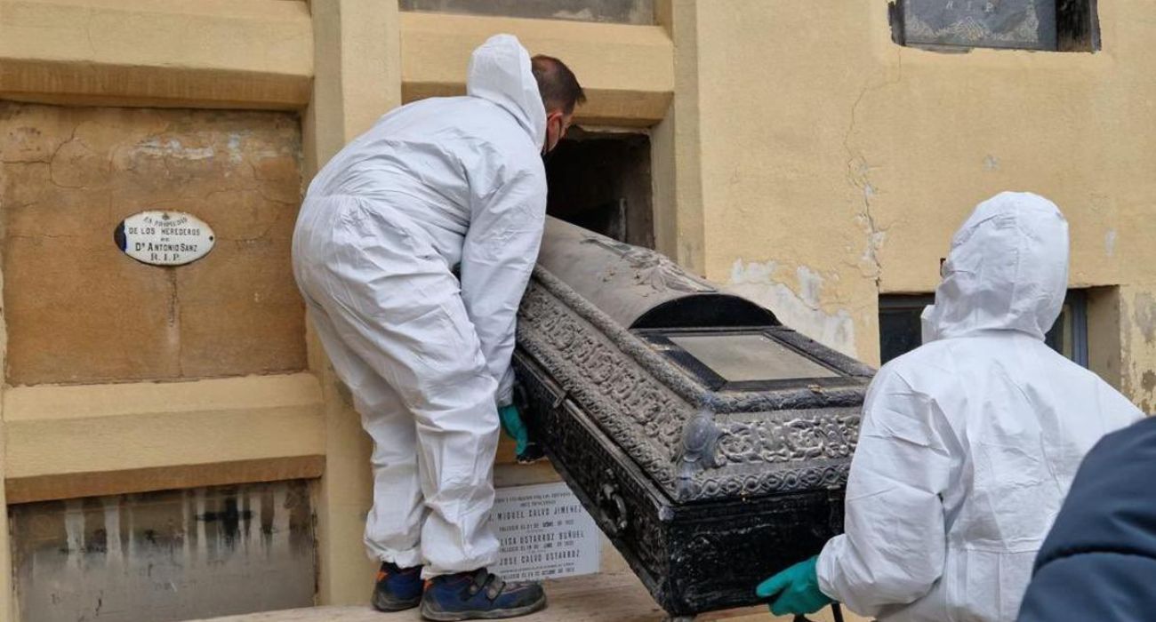 La tumba en la que supuestamente estaba enterrado el músico español.   AYUNTAMIENTO DE TUDELA