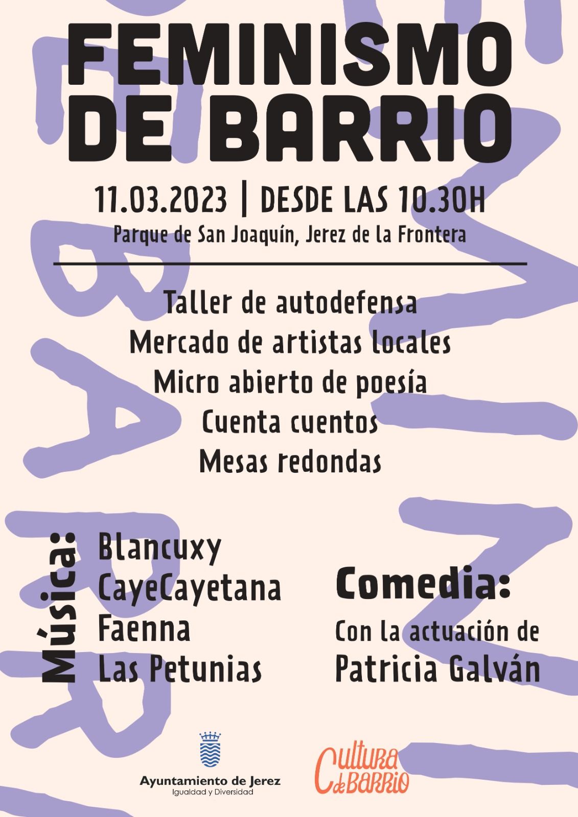 Cartel del evento en el Parque de San Joaquín. 