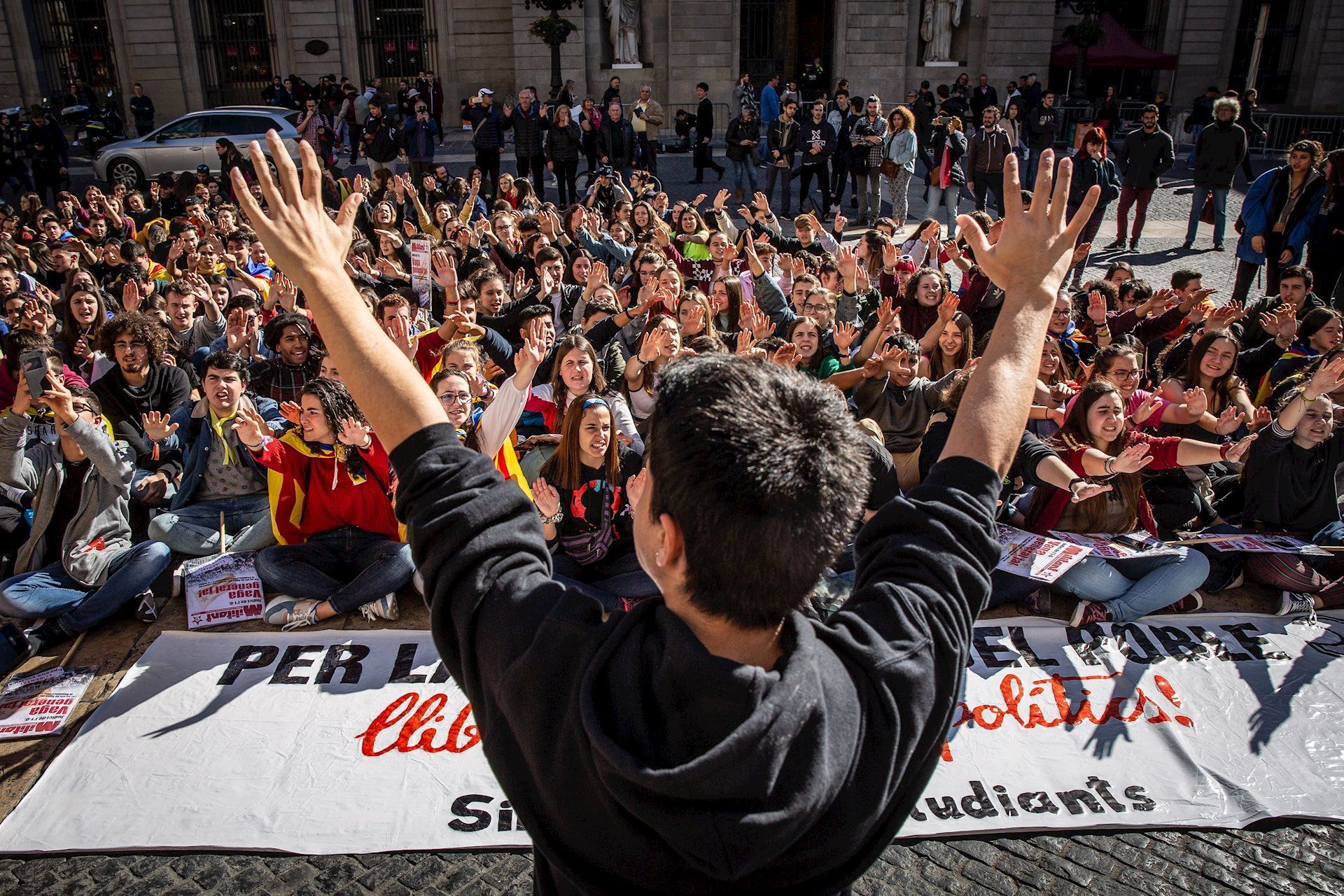 Protestas estudiantiles contra la sentencia del 'procés'.