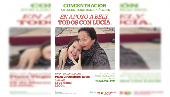 Cartel de la concentración en apoyo a Lucía.