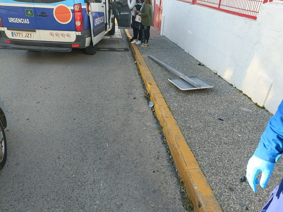 Accidente en una calle de Medina Sidonia.