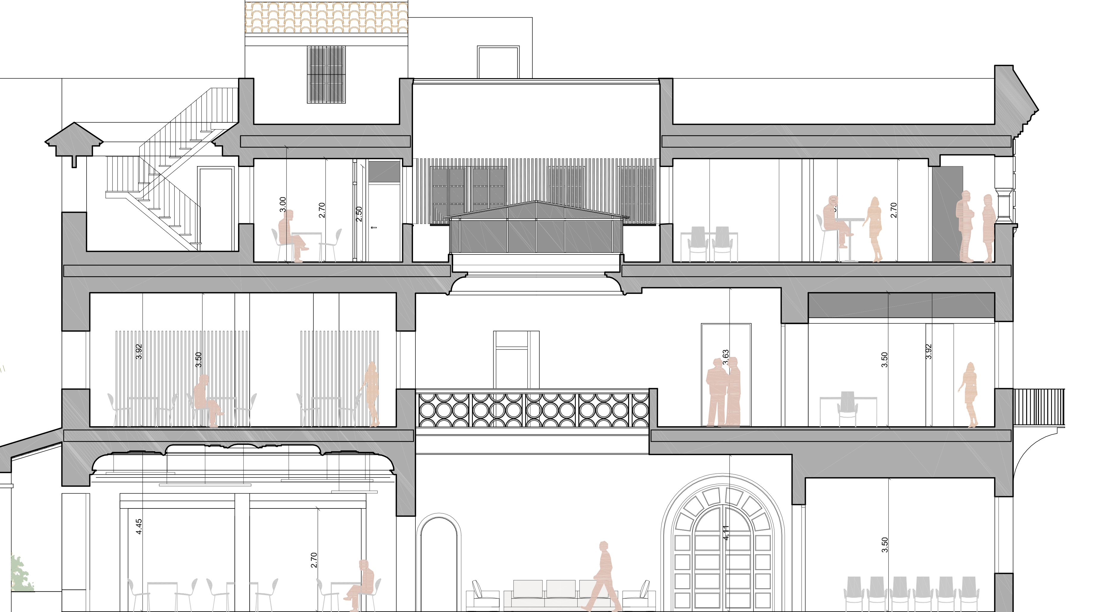 Un palacio expropiado a Rumasa hace 40 años será este 2023 un 'coworking-hub digital' en Jerez. Vista de las instalaciones, en el diseño del arquitecto José Miguel Calleja Cortés.
