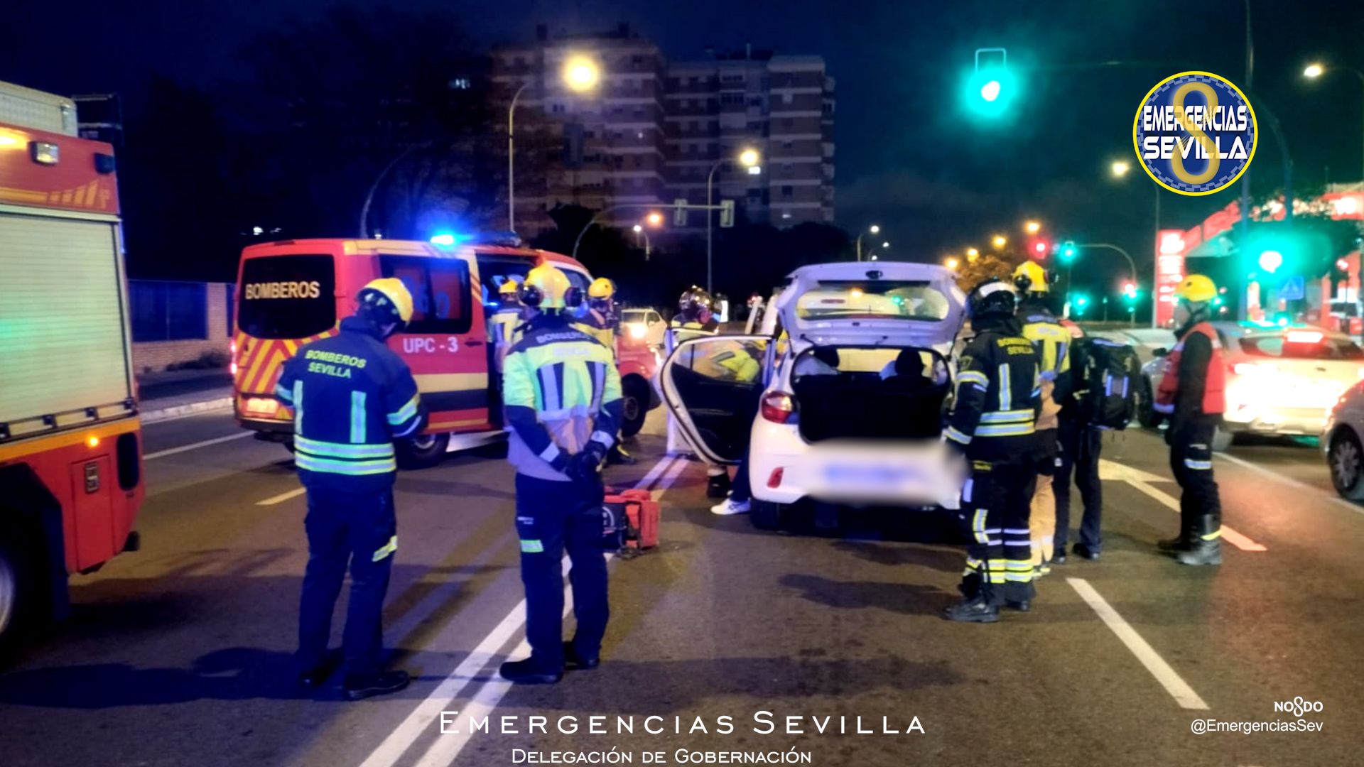 Imagen del accidente ocurrido en Sevilla.