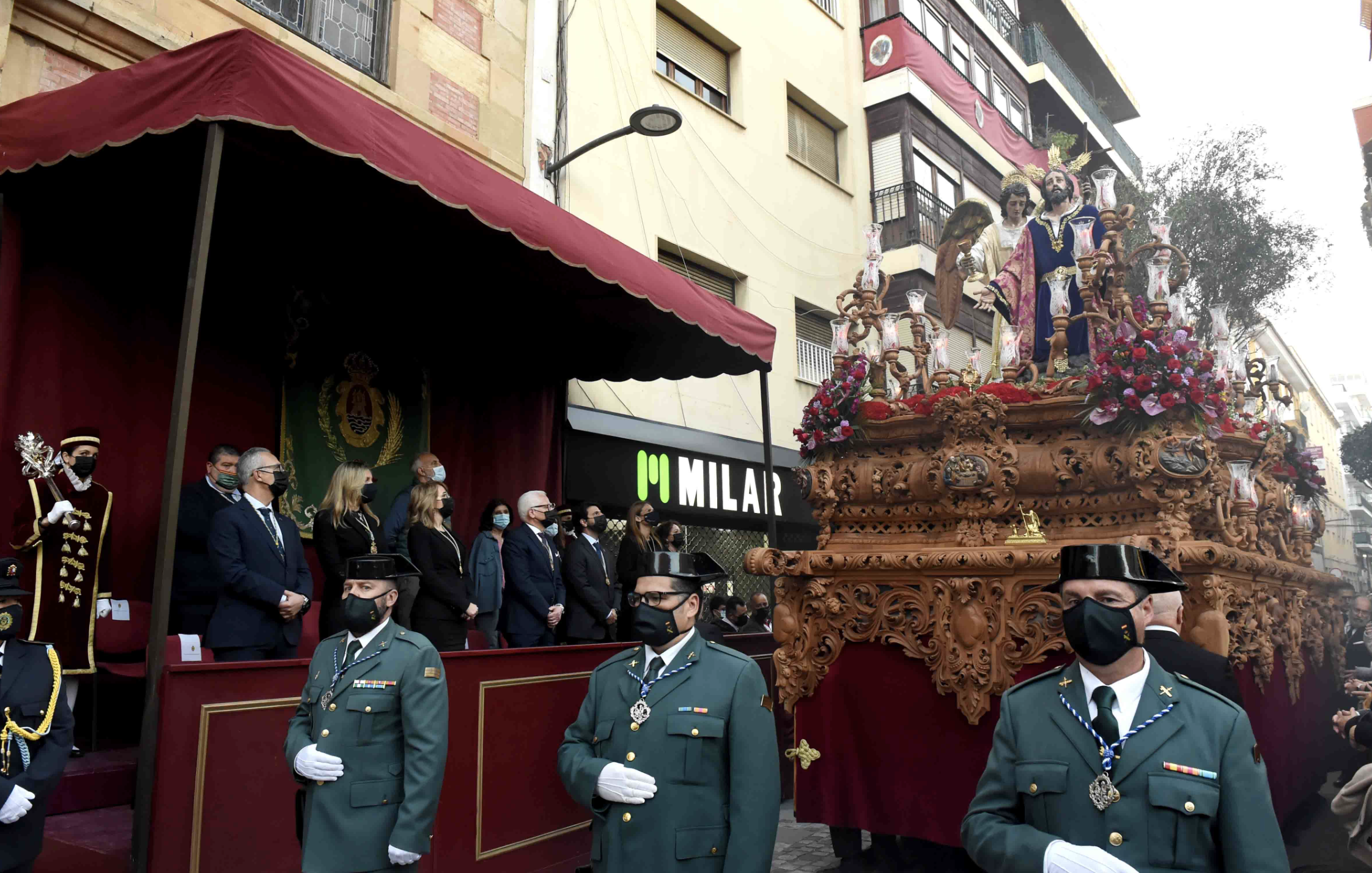 La carrera oficial de la Semana Santa de Algeciras tendrá cámaras de seguridad tras el ataque yihadista. Pasado Domingo de Ramos, en una imagen del Ayuntamiento de Algeciras.