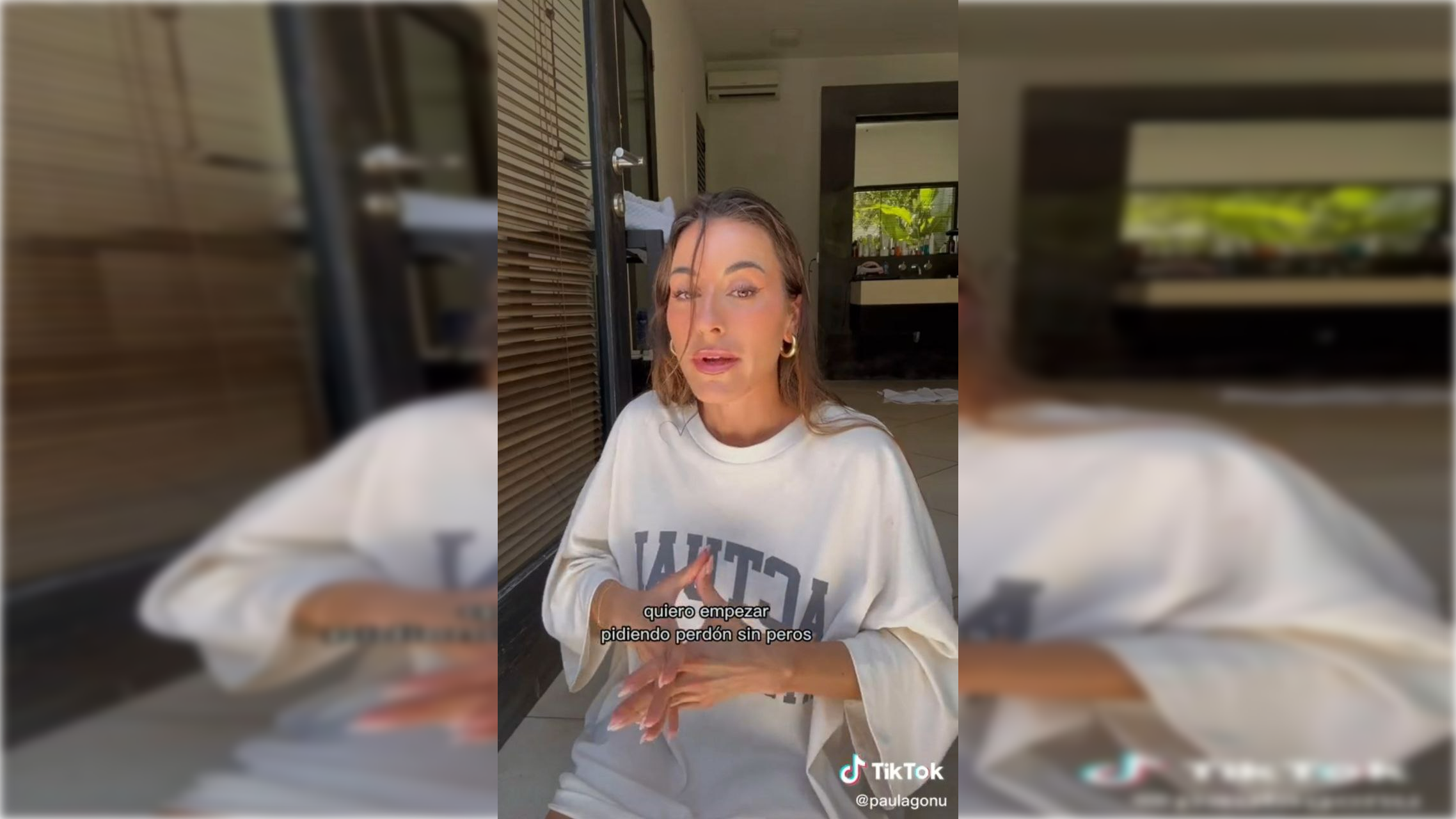 Paula Gonu en su vídeo de disculpa.
