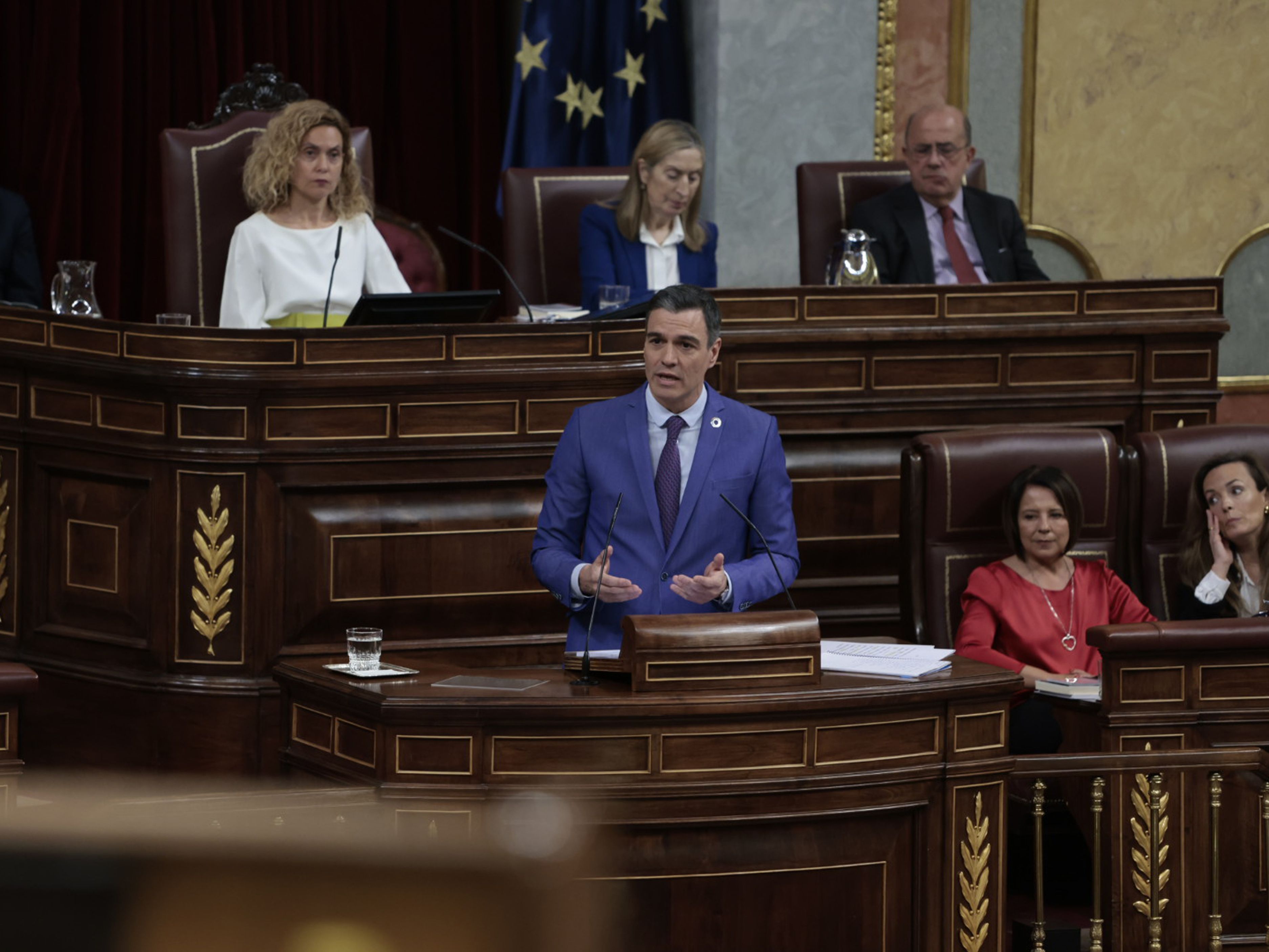Pedro Sánchez durante su intervención.