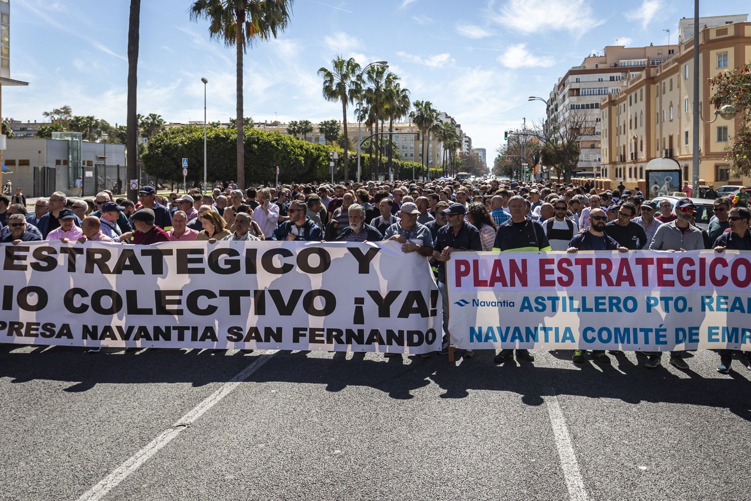 Protesta de Navantia-Bahía de Cádiz por el plan estratégico y el convenio colectivo, en una imagen reciente.