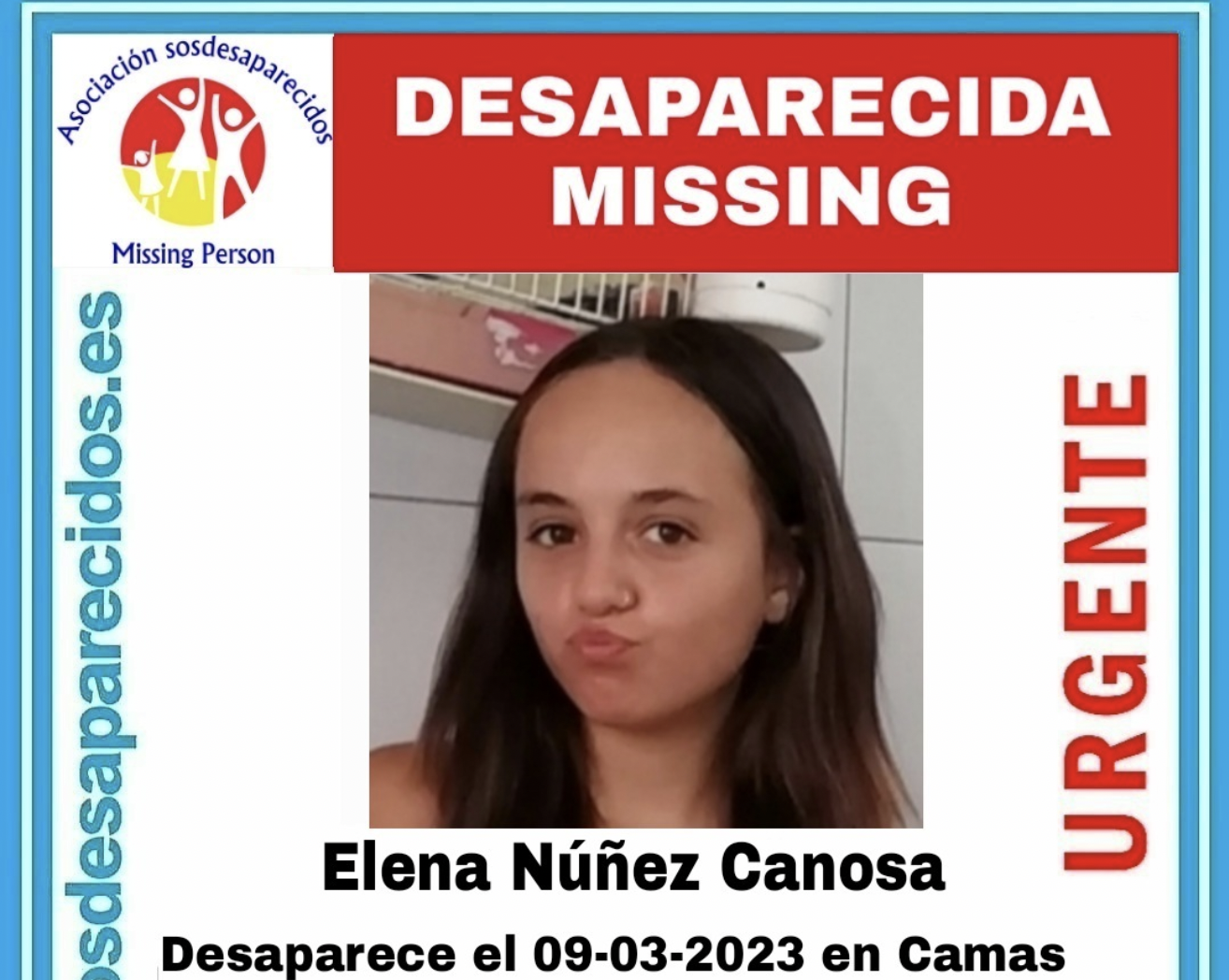 Elena Núñez, la menor de 14 años que lleva casi dos semanas desaparecida en Camas.