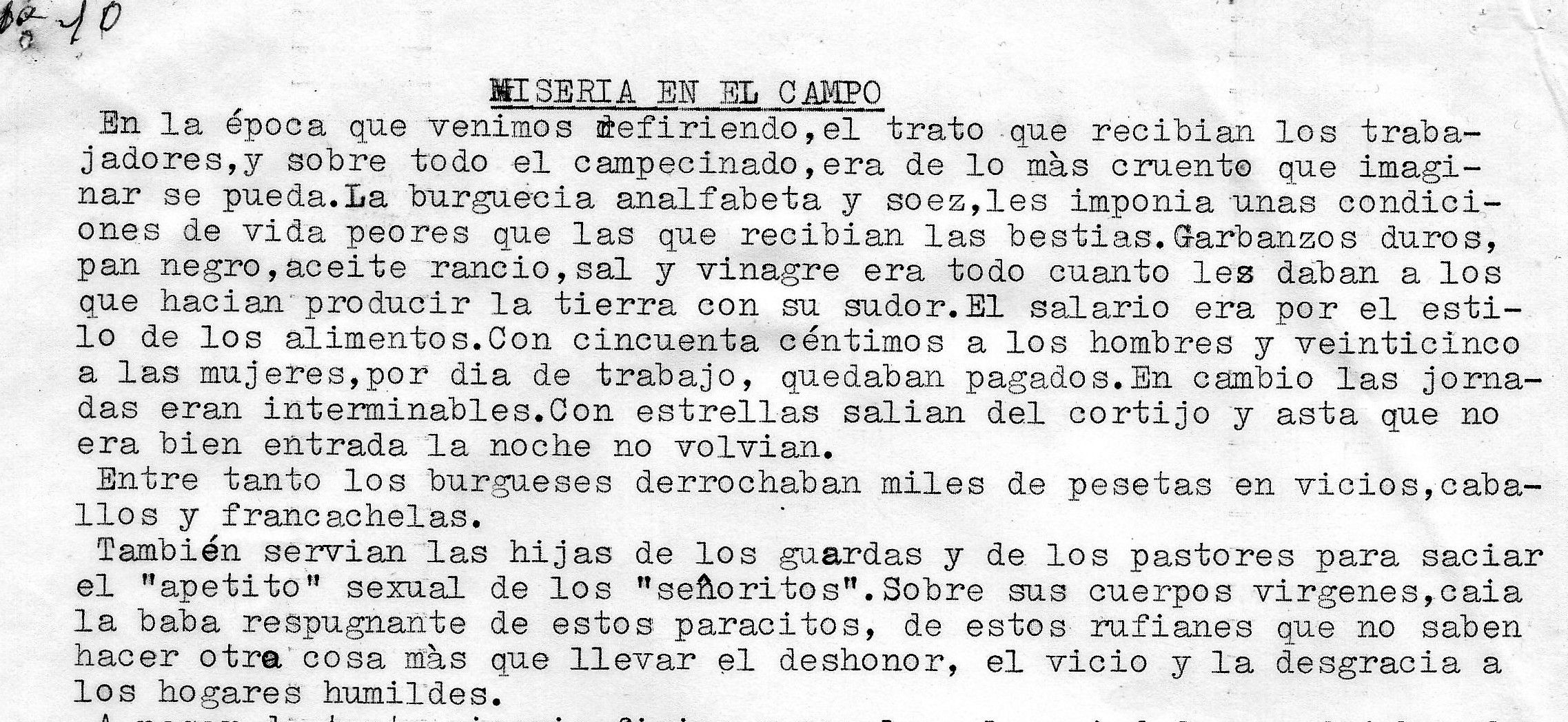 Una carta de Diego Moreno.