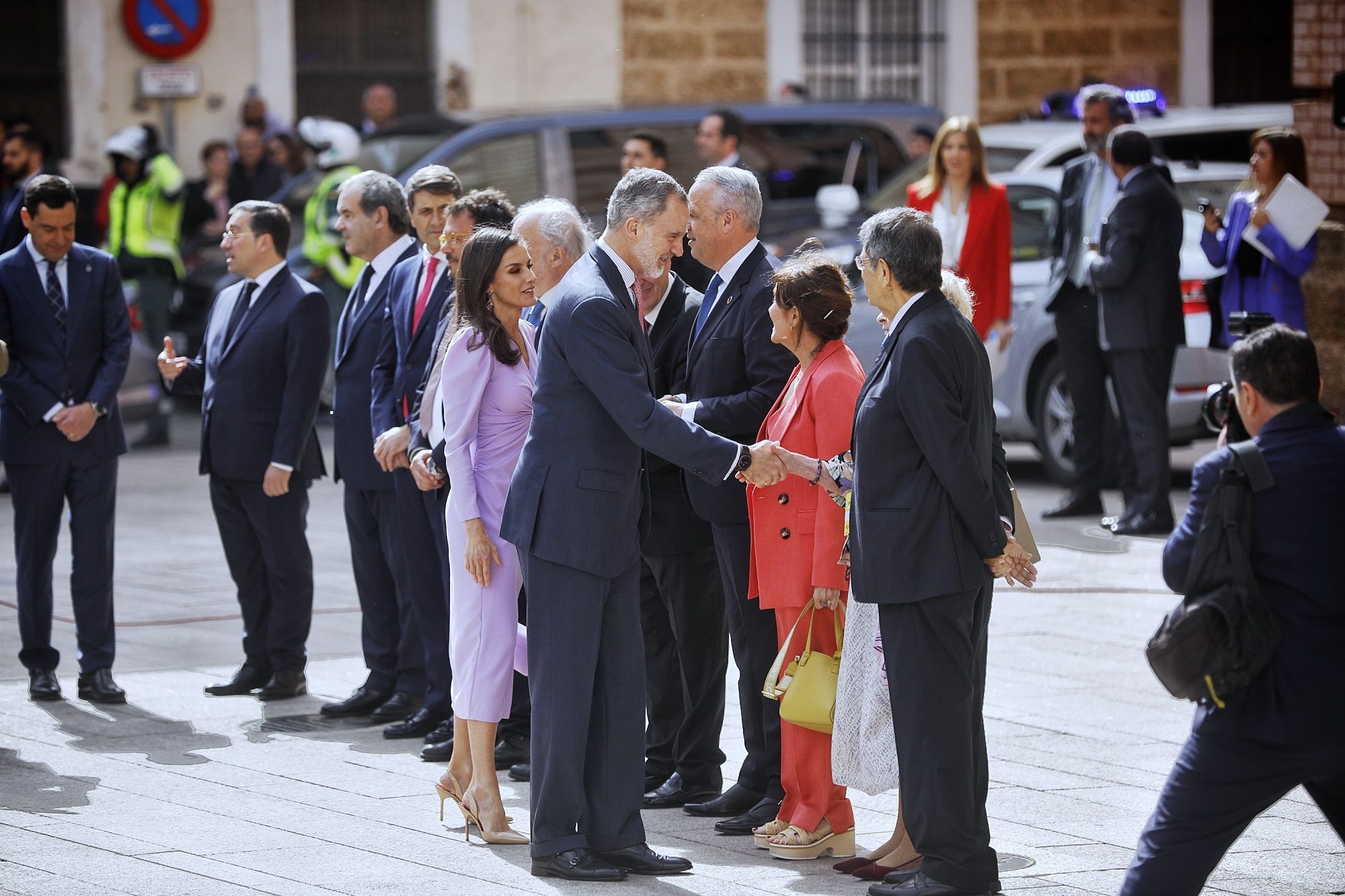 Llegada del rey Felipe VI al Congreso Internacional de la Lengua Española (CILE) en Cádiz.