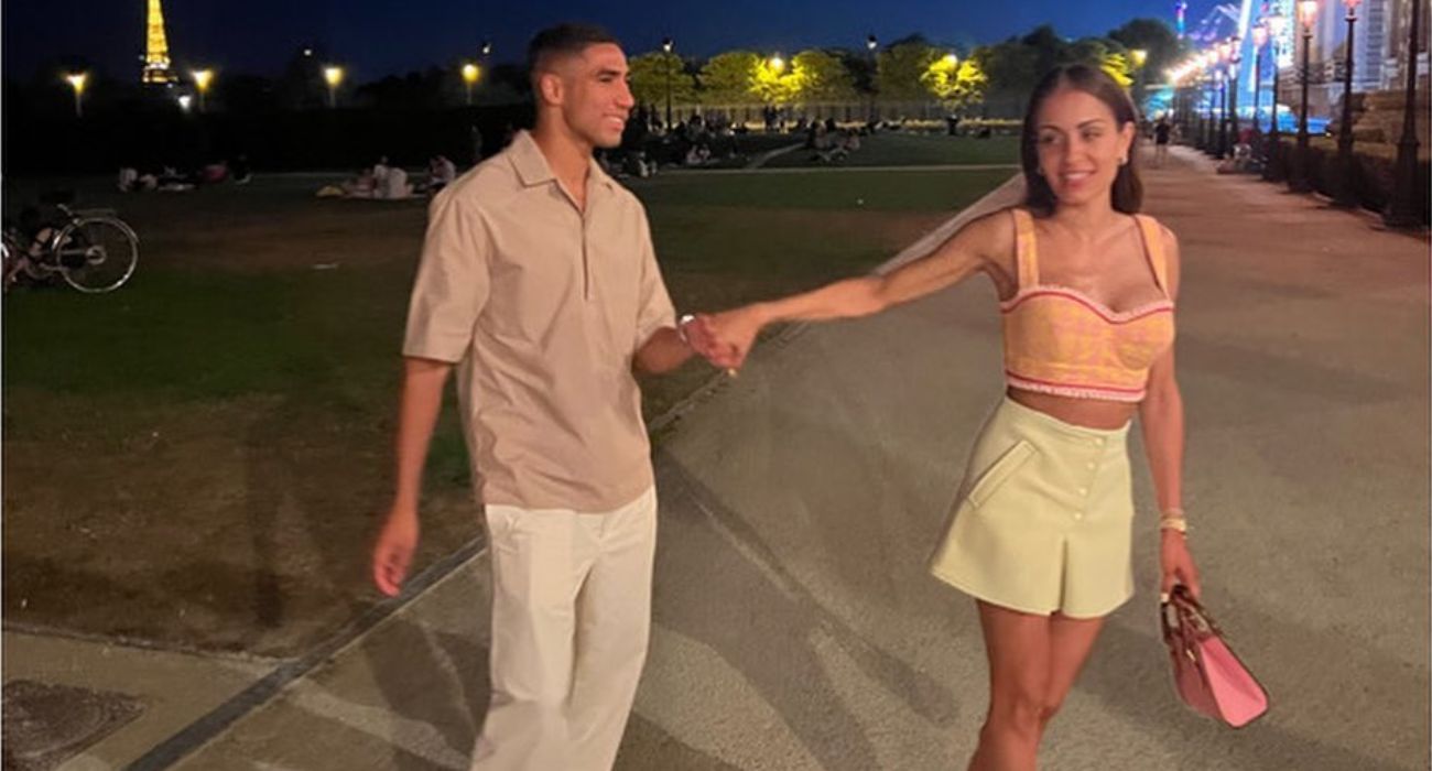 Achraf Hakimi e Hiba Abouk.