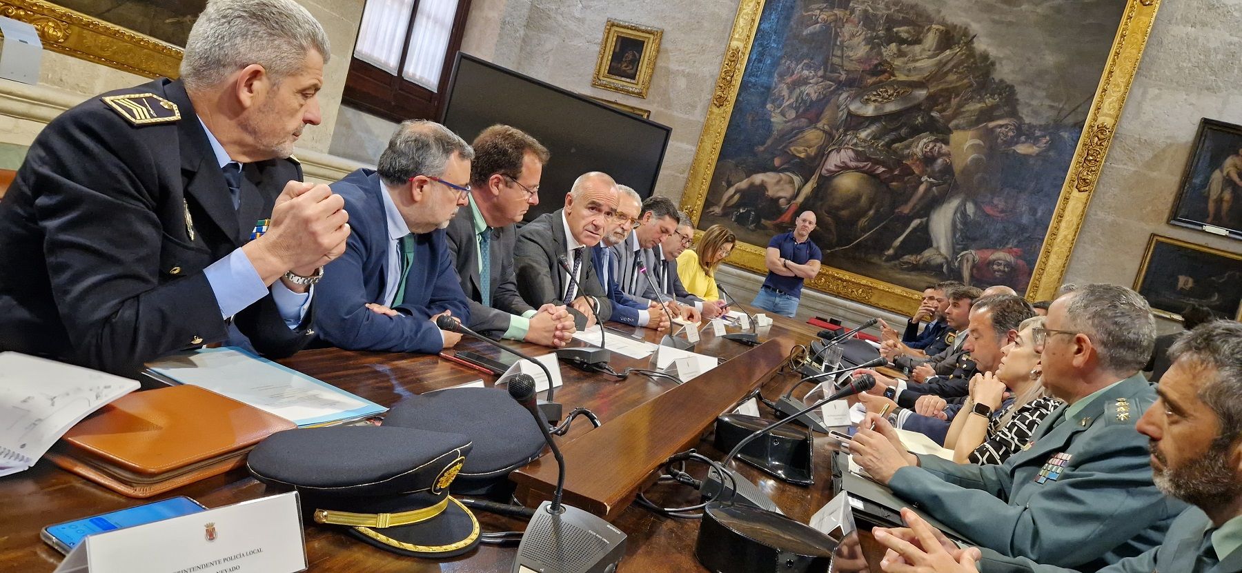 Imagen de la reunión de la Junta Local de Seguridad. 