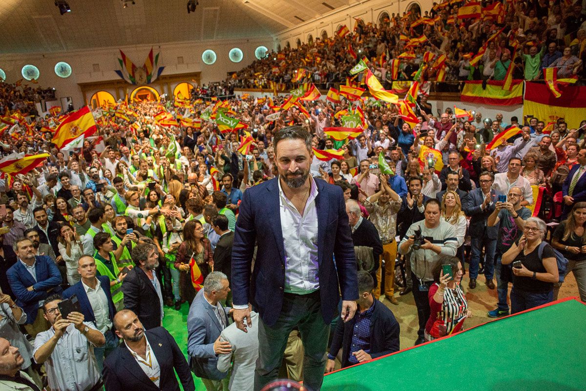 Santiago Abascal, durante un mitin celebrado en Jerez. FOTO: MANU GARCÍA