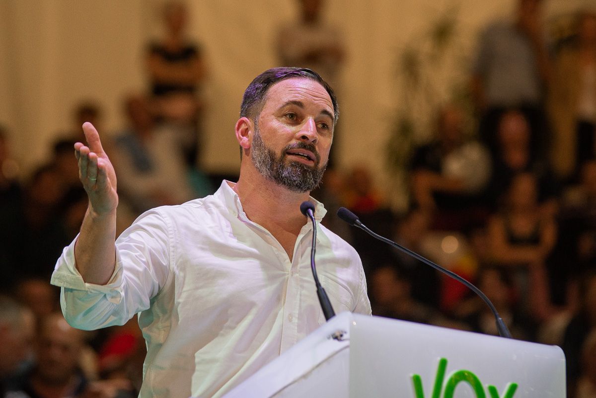 Santiago Abascal, durante un mitin de Vox celebrado en Jerez. FOTO: MANU GARCÍA