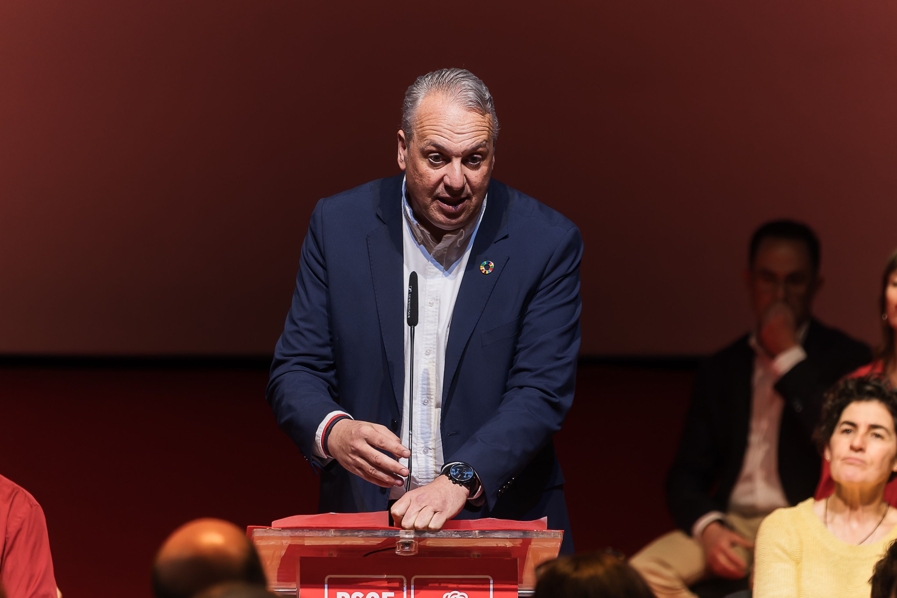 El secretario general del PSOE de Cádiz, Juan Carlos Ruiz Boix, en una intervención.