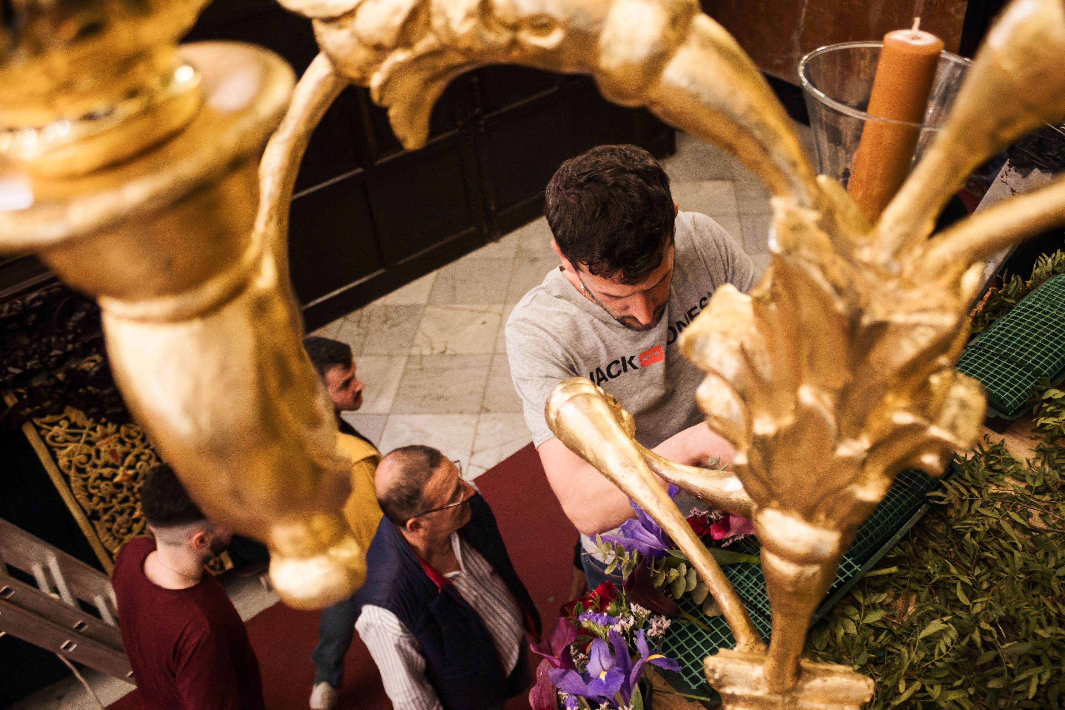 Los hermanos, en la parroquia de San Joaquín. 