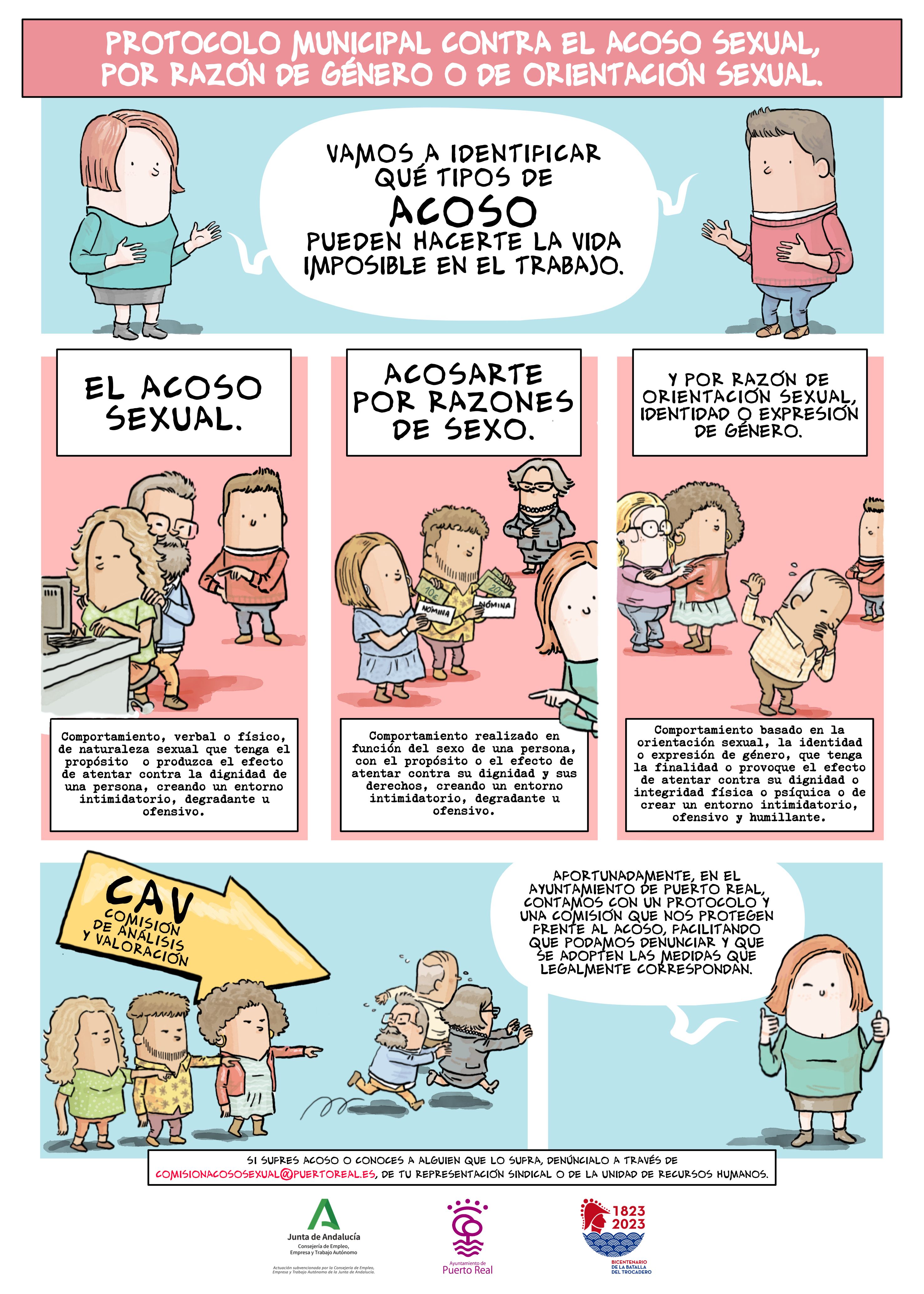 Cartelería contra el acoso sexual. 