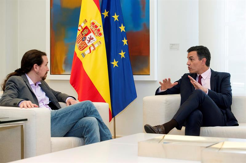 Iglesias y Sánchez, en una reunión reciente.