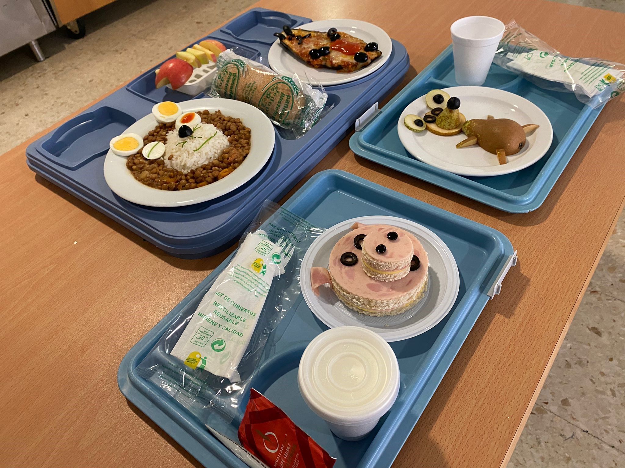 Menú de pediatría del Hospital de Puerto Real.