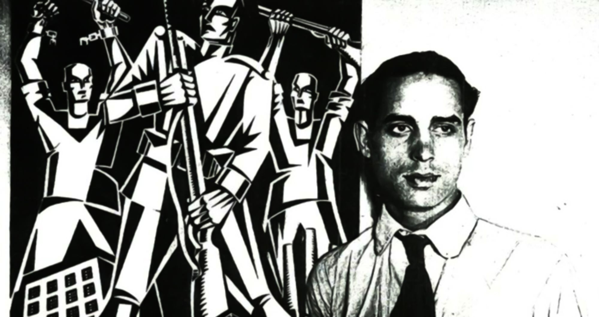 Helios Gómez en Berlín, delante de una de sus obras. 