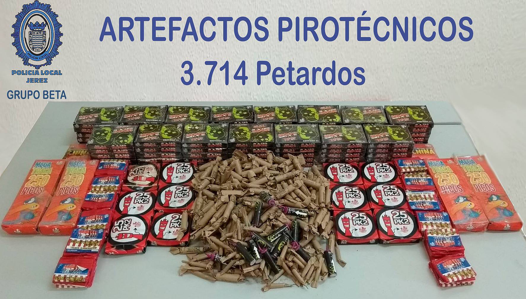 Material pirotécnico intervenido.