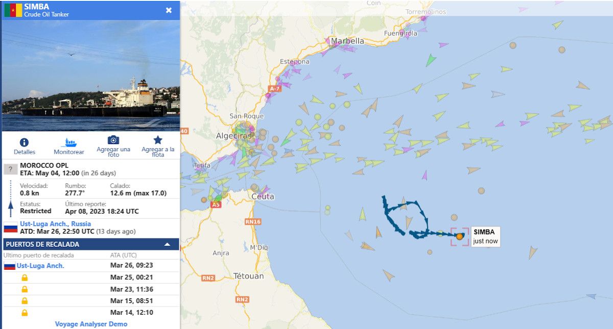 Uno de los buques detectados.