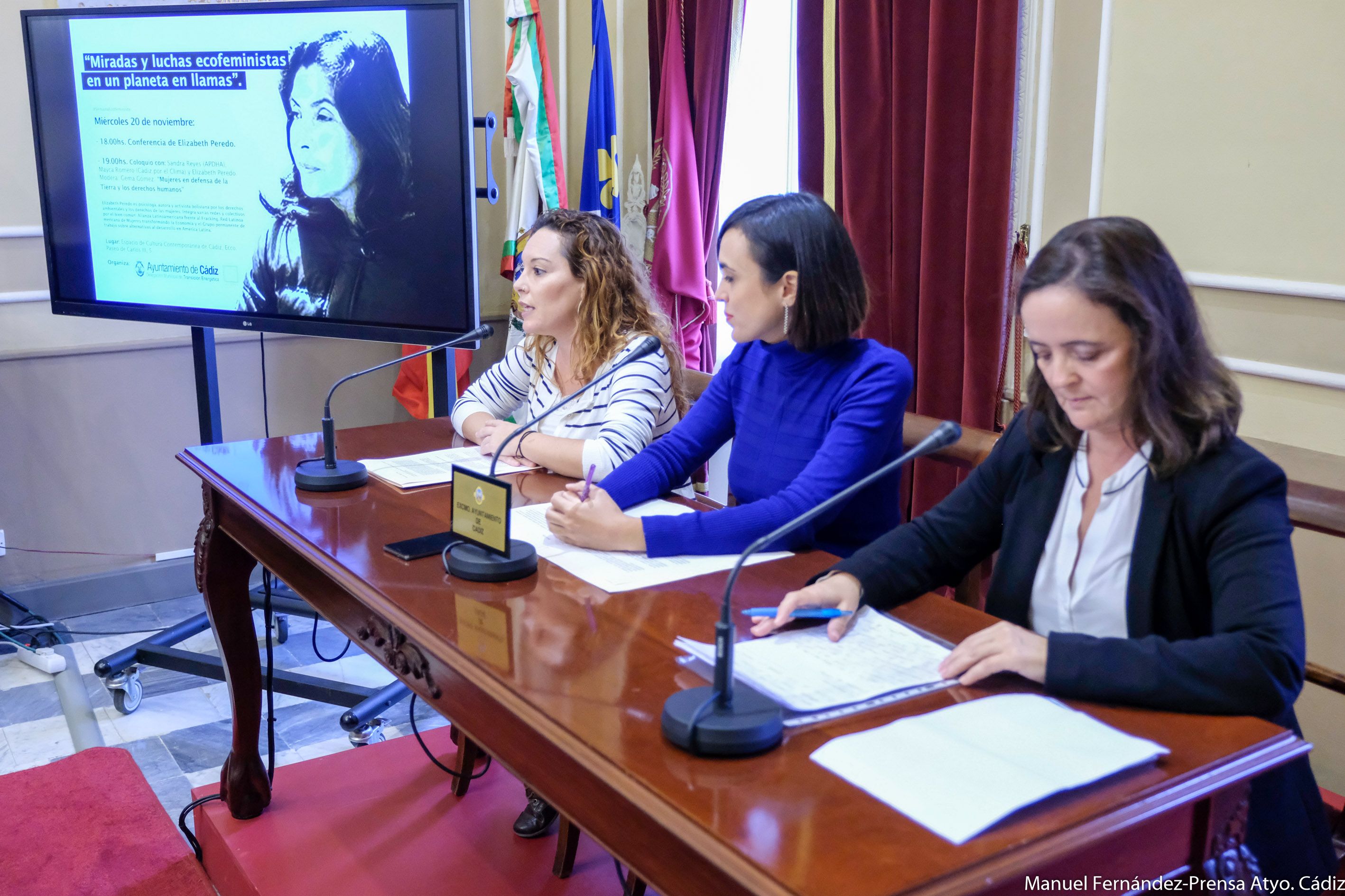 Un momento de la presentación de la Semana Ecofeminista de Cádiz.