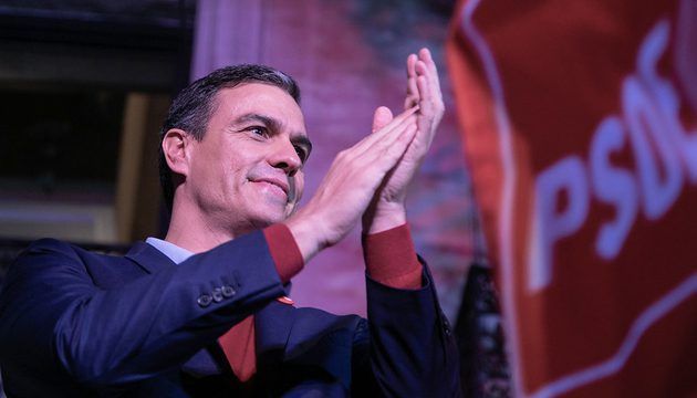 Pedro Sánchez, durante la noche electoral del 10N.