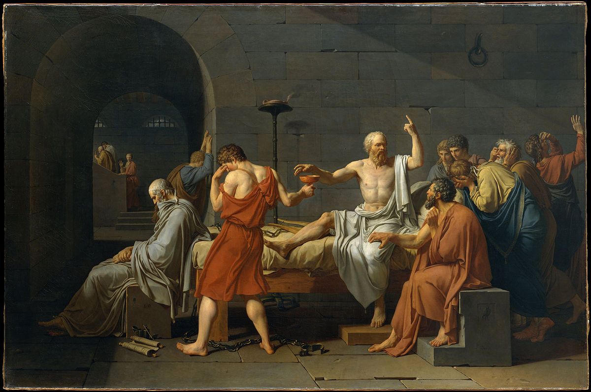 'La muerte de Sócrates', de Jacques Louis David (1787).