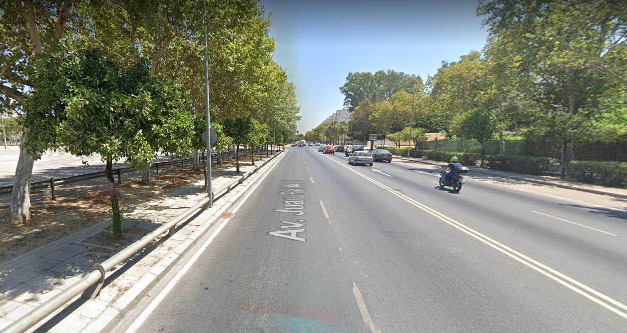 Avenida Juan Pablo II de Sevilla. Imagen de Google Maps.
