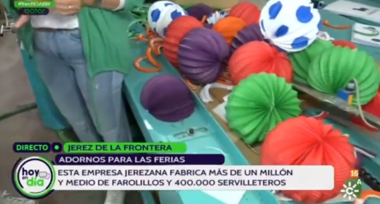 Farolillos de empresa jerezana que exporta a las principales ferias de Andalucía y España.