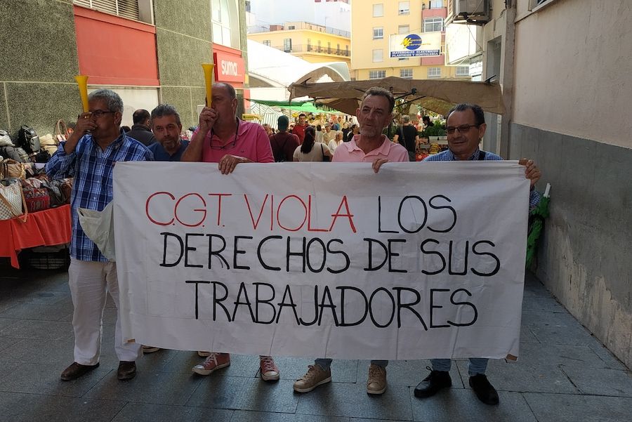Protesta del antiguo trabajador de CGT.