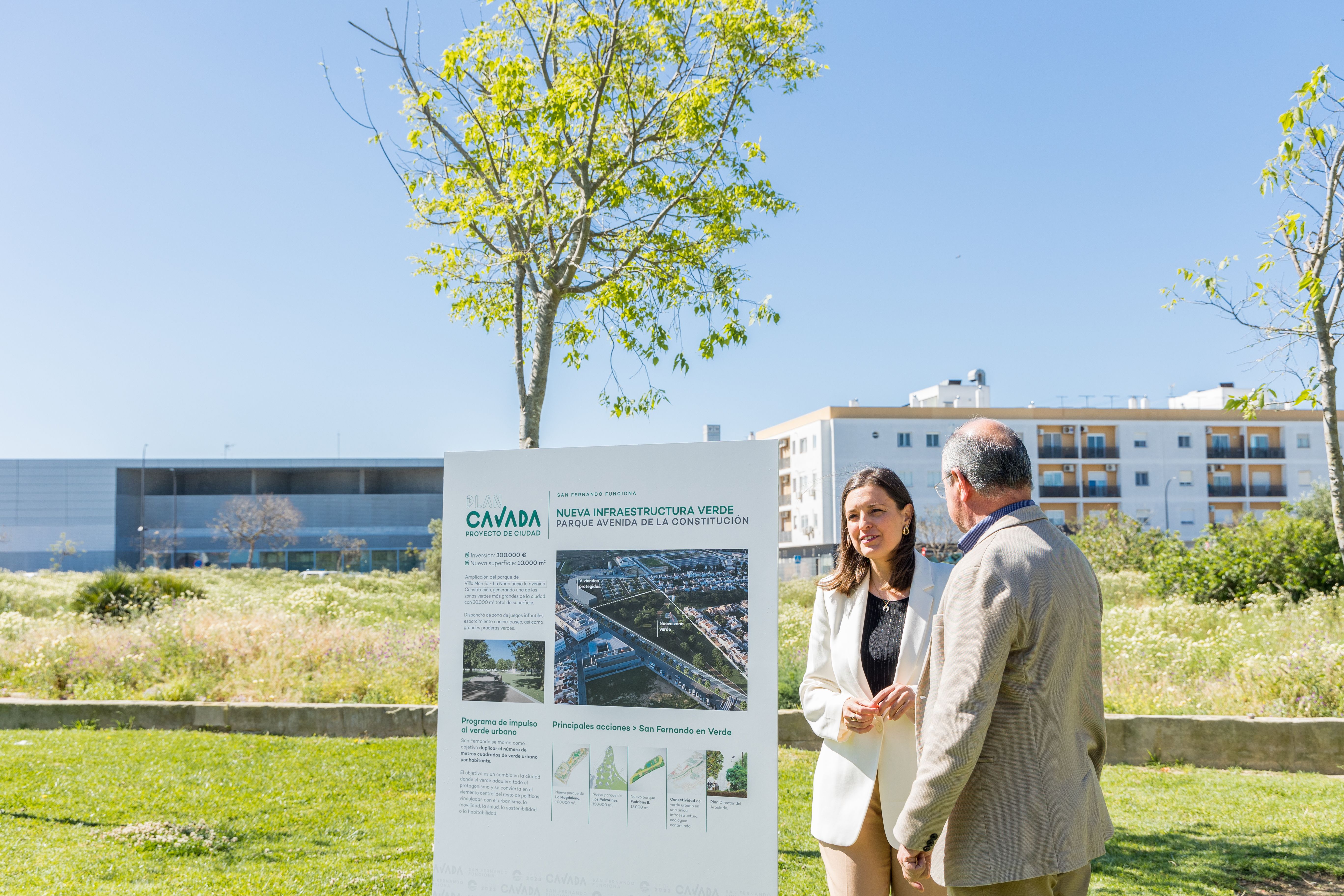 Cavada en una de las zonas verdes de San Fernando.