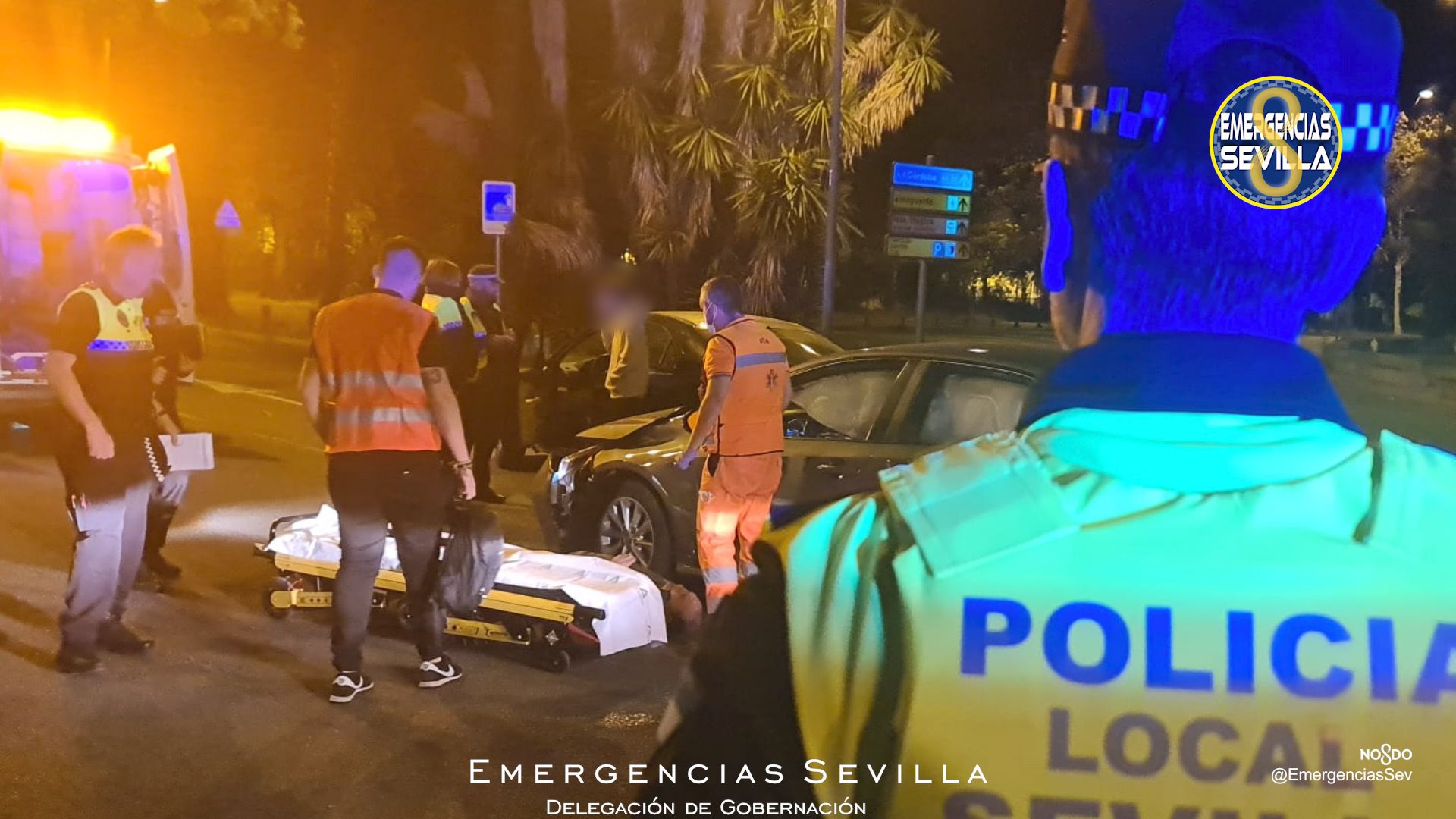 Imagen del accidente en Sevilla. Imagen del accidente en Sevilla.