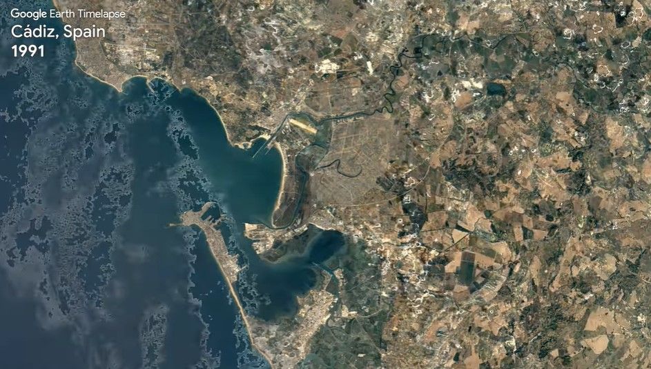 Vista aérea de Cádiz, Google
