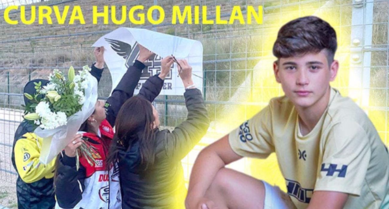Familiares recordando a Hugo Millán, joven piloto fallecido en 2021 a los 14 años.