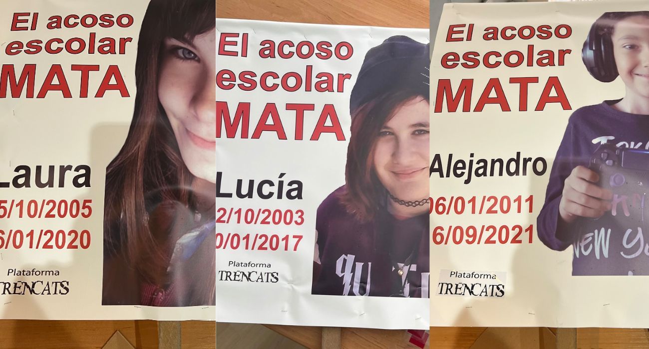 Alejandro, Lucía y Laura, víctimas de acoso escolar.
