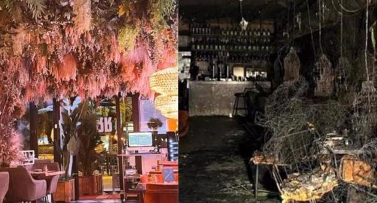 El antes y el después, tras el incendio, del restaurante italiano.