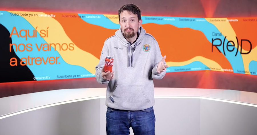 Pablo Iglesias, director de Canal Red, anunciando que ocuparán el canal de '7NN'.