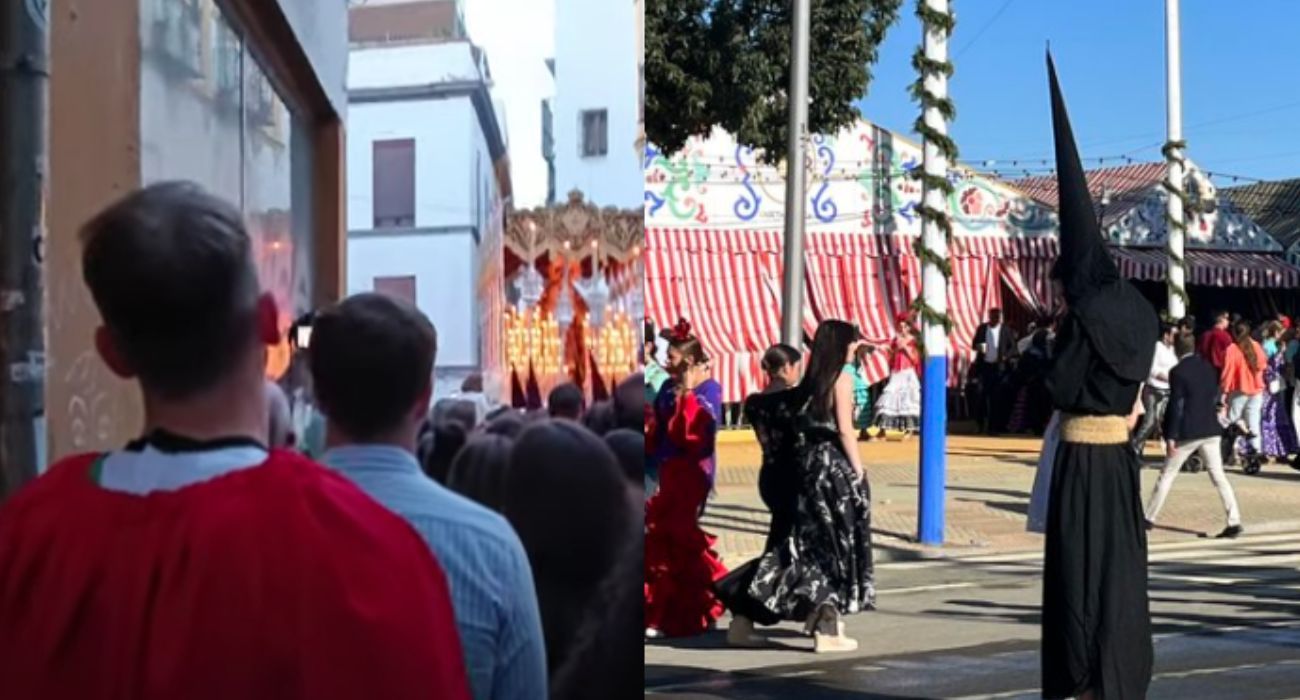'Mr Dinamito', vestido de romano en la Semana Santa y de nazareno en la Feria de Abril.