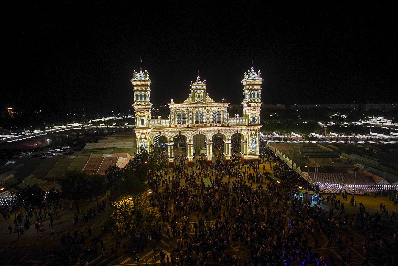 Imagen aérea de la Feria de Sevilla.