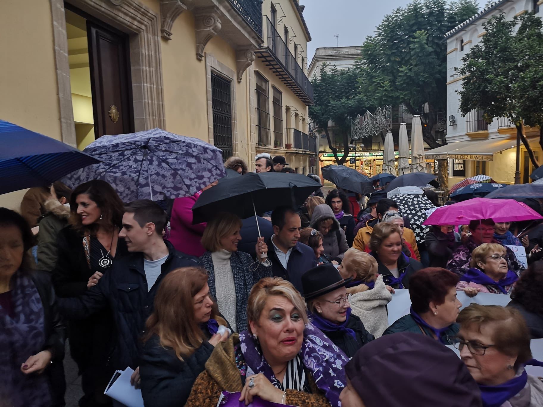 Saldaña, el pasado lunes, en la manifestación del 25N junto a Pelayo. FOTO: PP