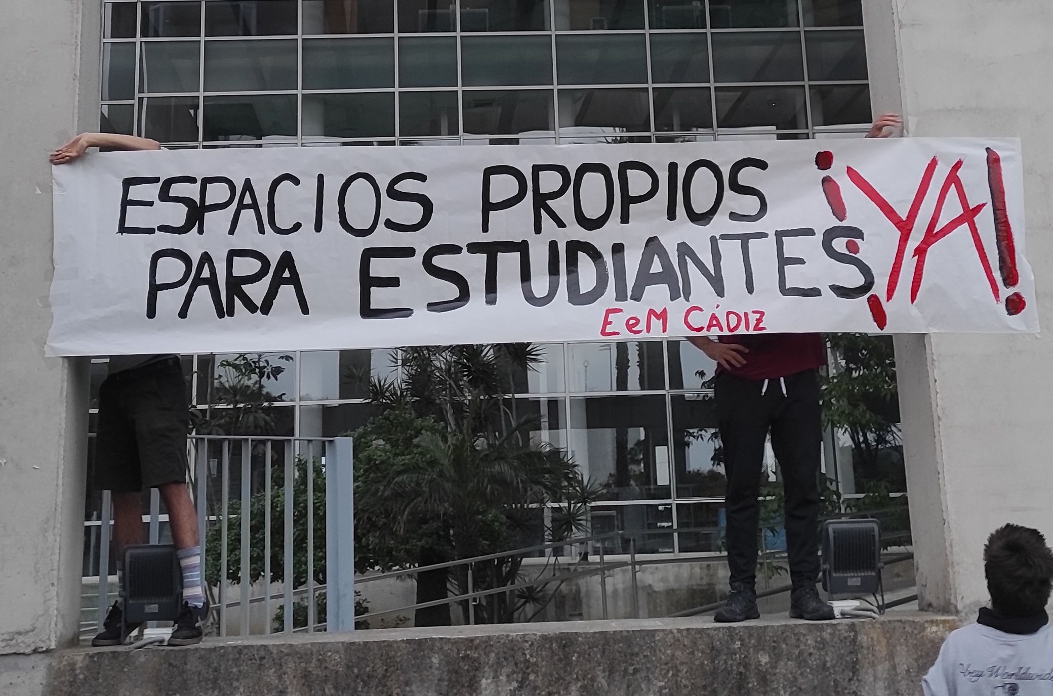 Protesta estudiantil en Puerto Real. 