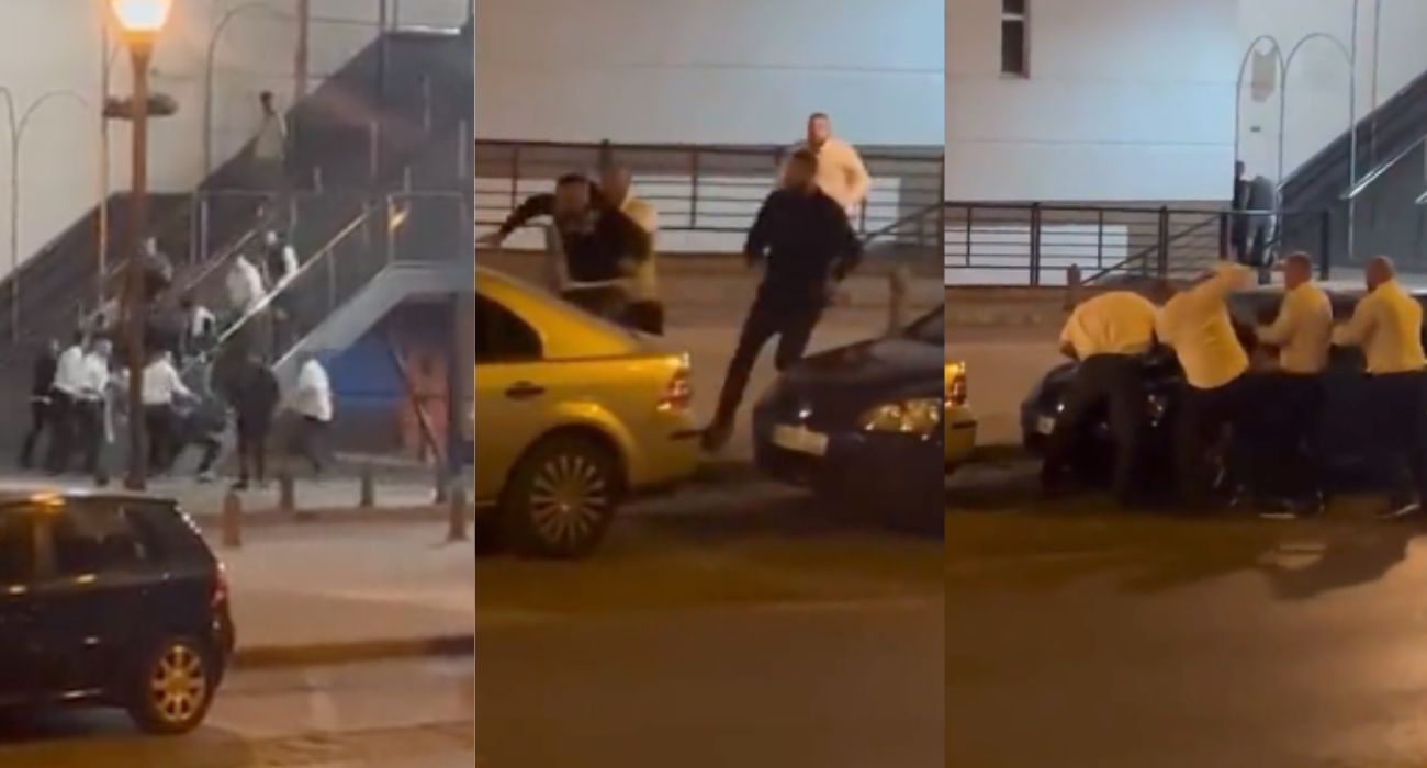 Tres imágenes de la brutal reyerta.